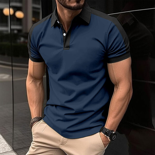 Men's Short Sleeve Business Shirt Summer Casual Polo Shirts - Image 10