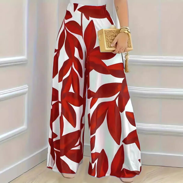 Printed High Waist Fashion Comfortable Wide-leg Pants - Image 2