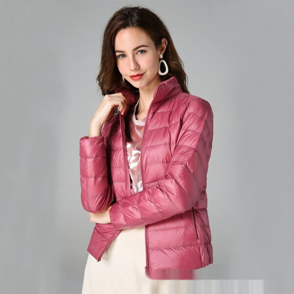 Short Light And Thick Thermal Slim Fit White Fashionable Jacket - Image 5