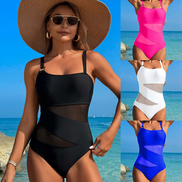 Women's Swimsuit Mesh Nylon One-piece Swimsuit - Image 4