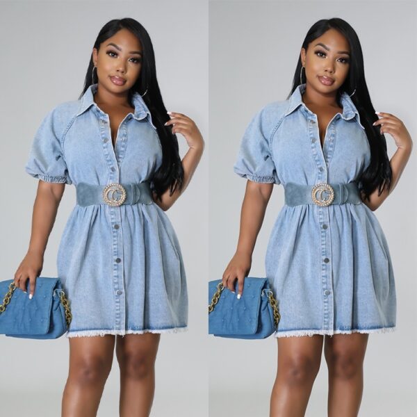 Women's Casual Denim Dress - Image 5