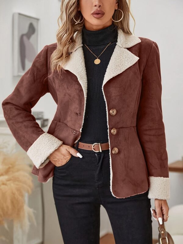 Cold-proof Warm Leather And Velvet Integrated Turn-down Collar Coat - Image 2