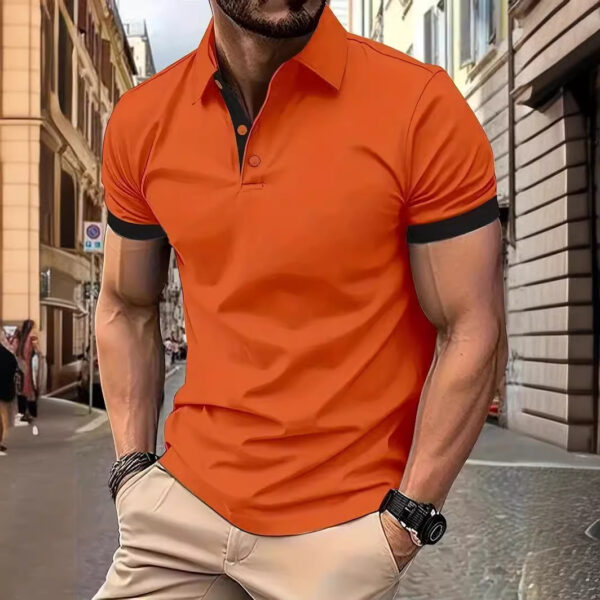 Men's Short Sleeve Business Shirt Summer Casual Polo Shirts - Image 4