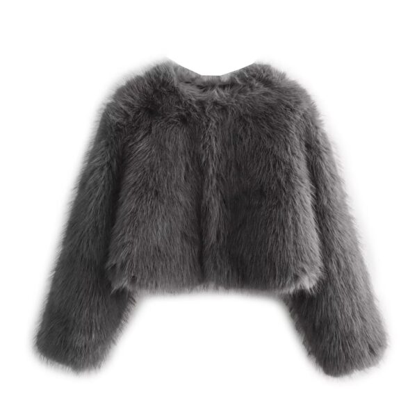 Women's Artificial Leather Fur Coat Short Coat - Image 4