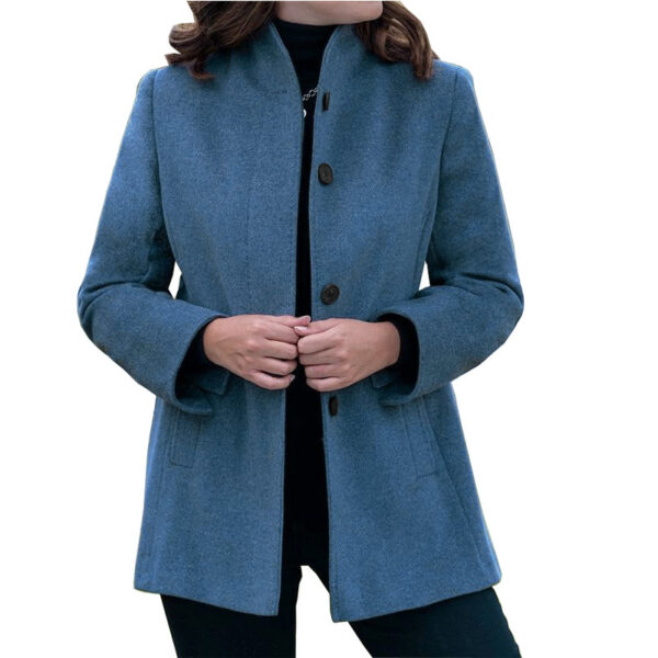 Autumn And Winter Simplicity Long Sleeve Lapel Button Slim-fit Woolen Coat - Image 10