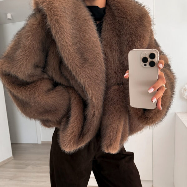 Solid Color Plush Coat Fur Women's Clothing - Image 3