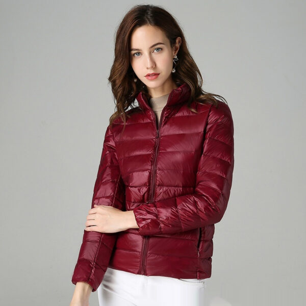 Short Light And Thick Thermal Slim Fit White Fashionable Jacket - Image 2