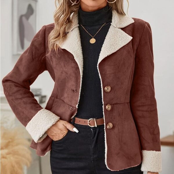 Cold-proof Warm Leather And Velvet Integrated Turn-down Collar Coat