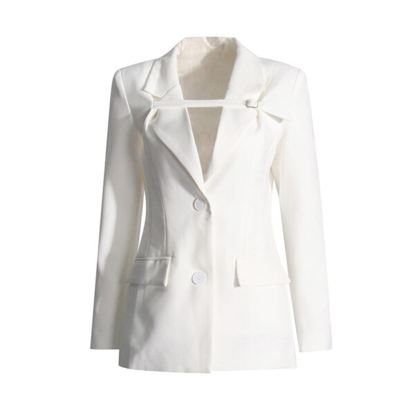 Fashion Slim Fit Patchwork Suit Jacket For Women - Image 3