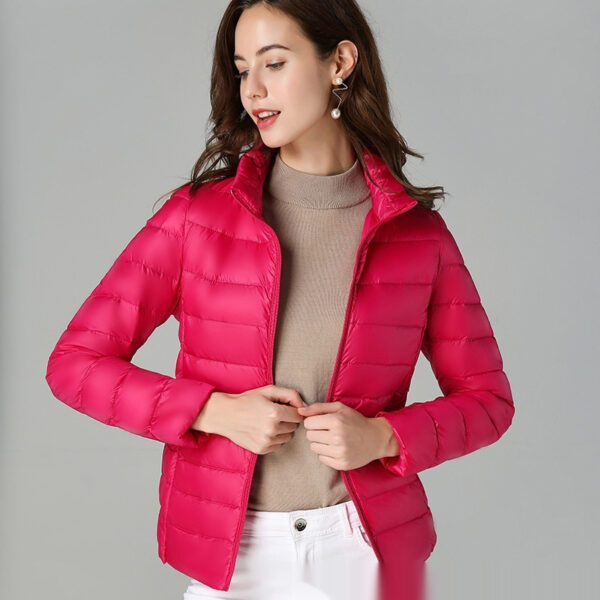 Short Light And Thick Thermal Slim Fit White Fashionable Jacket