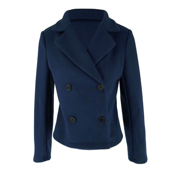 Women's Fashion Tailored Collar Woolen Coat - Image 3