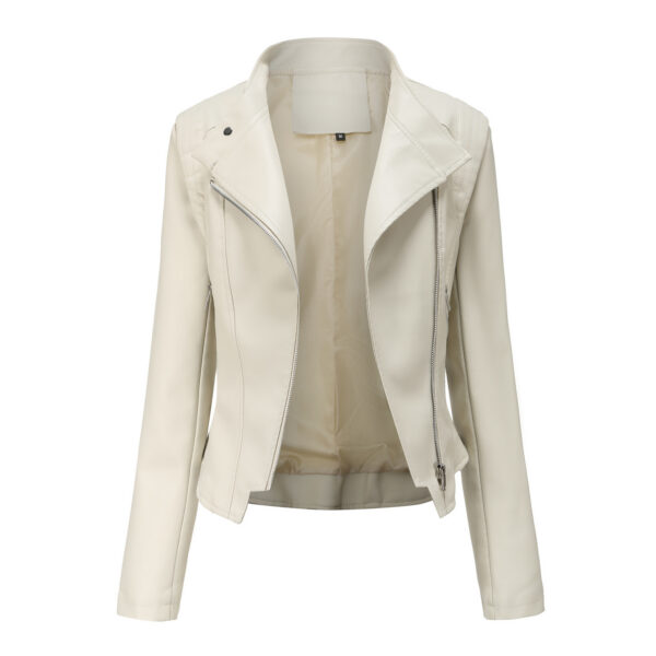 Women Slim-fit Leather Coat Women - Image 7