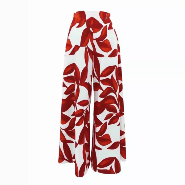 Printed High Waist Fashion Comfortable Wide-leg Pants - Image 5