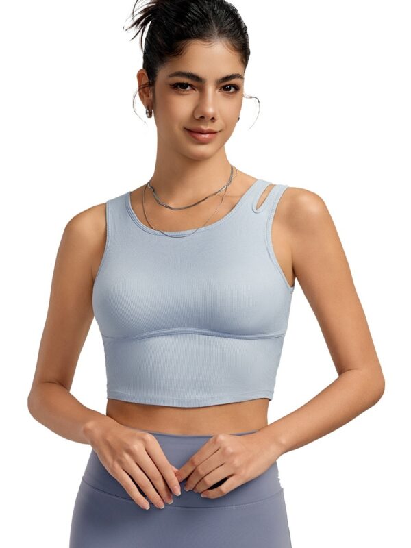 Yoga Clothing Top Vest With Chest Pad Hollow Shoulder Strap All-matching - Image 3