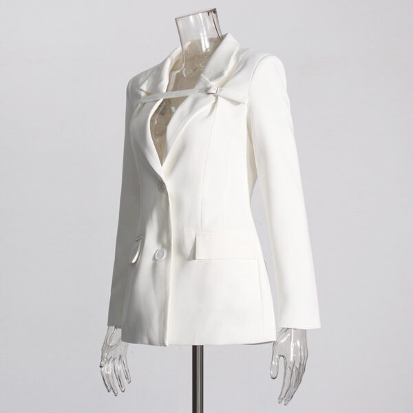 Fashion Slim Fit Patchwork Suit Jacket For Women - Image 9