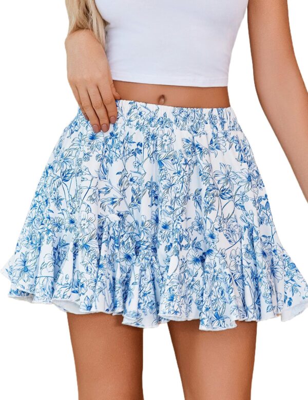 Floral Casual Ruffled Mini Skirt - Image 7