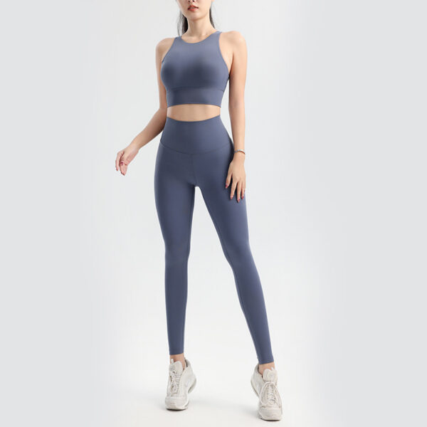 Lightweight Nude Feel Yoga Pants Suit High Waist Peach Hip Raise Fitness Pants - Image 9