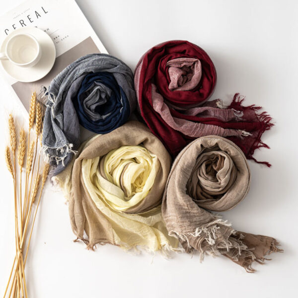 Autumn And Winter Leisure Style Simple Pure Cotton Scarf - Image 7