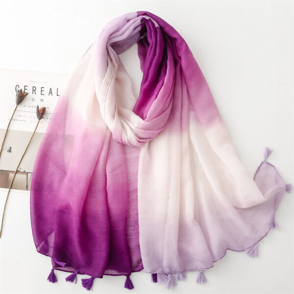 Gradient Scarf Travel Sun Protection Silk Scarf - Image 3