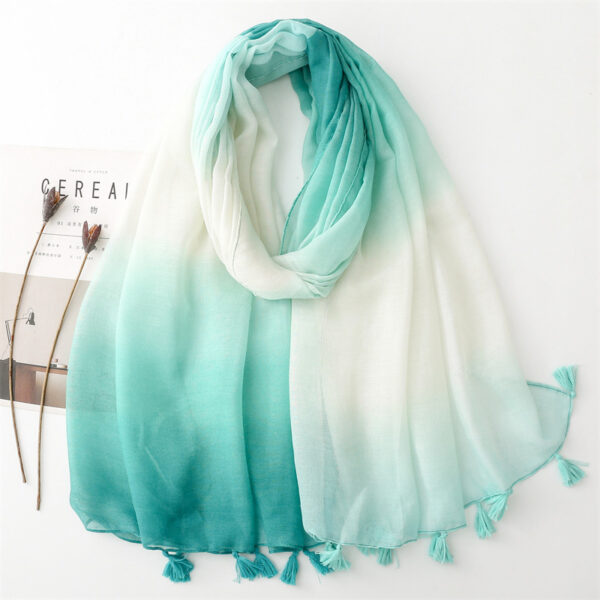 Gradient Scarf Travel Sun Protection Silk Scarf - Image 2