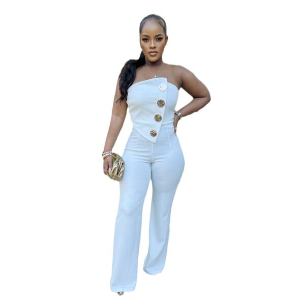 Women's Tube Top Wide Leg Jumpsuit - Image 2