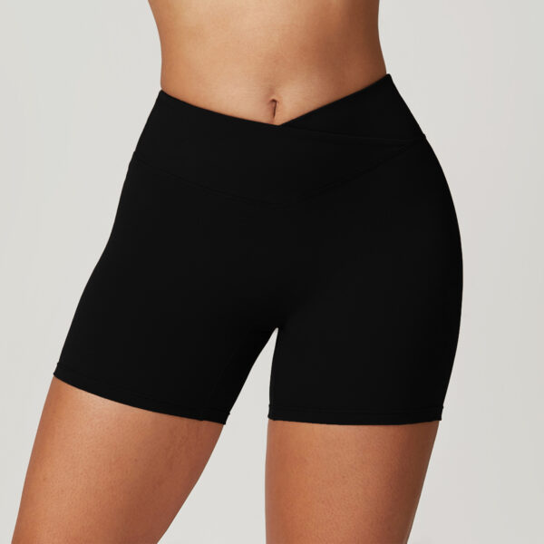 Cross High Waist Workout Shorts For Women - Image 3