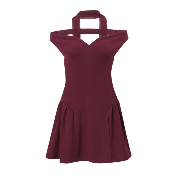 Women's Autumn New Backless Solid Color Slim Dress - Image 4