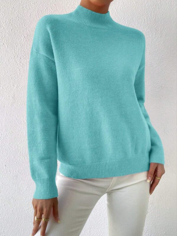 Women's Fashion Solid Color Loose Knitted Top - Image 4