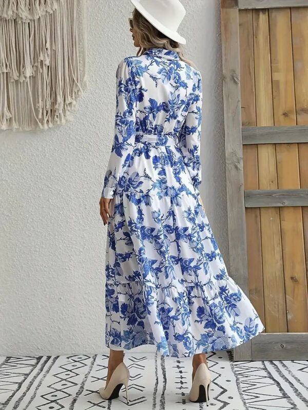 Ladies Fashion Summer Flowy Print Dress - Image 6