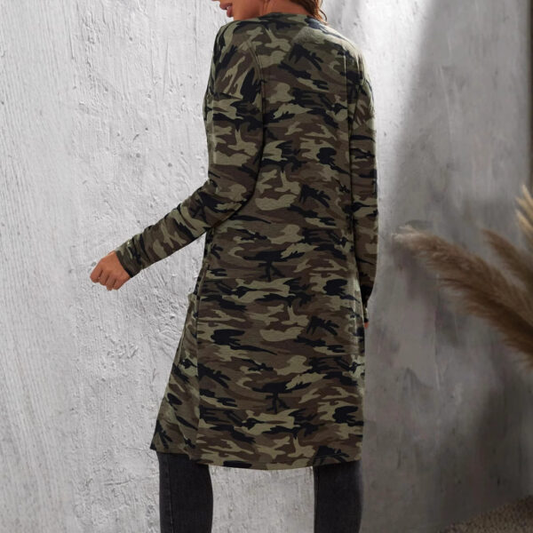 Camouflage Printed Pocket Women's Long Top - Image 2