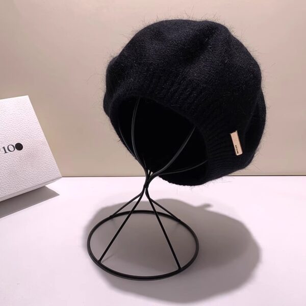 All-matching Knitted Gray Beret Women's Winter Warm - Image 4