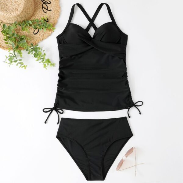 Women's Seperated Swimwear Solid Color Nylon Slim Fit - Image 4