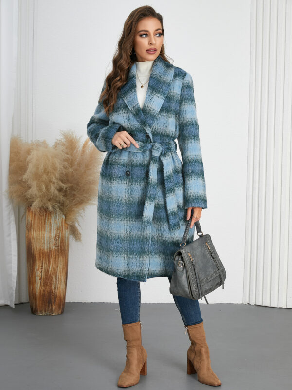 Winter Retro Slim Temperament Double Row Long-cut Coat - Image 4