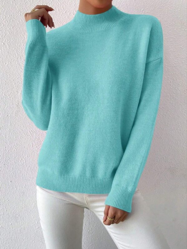 Women's Fashion Solid Color Loose Knitted Top - Image 5