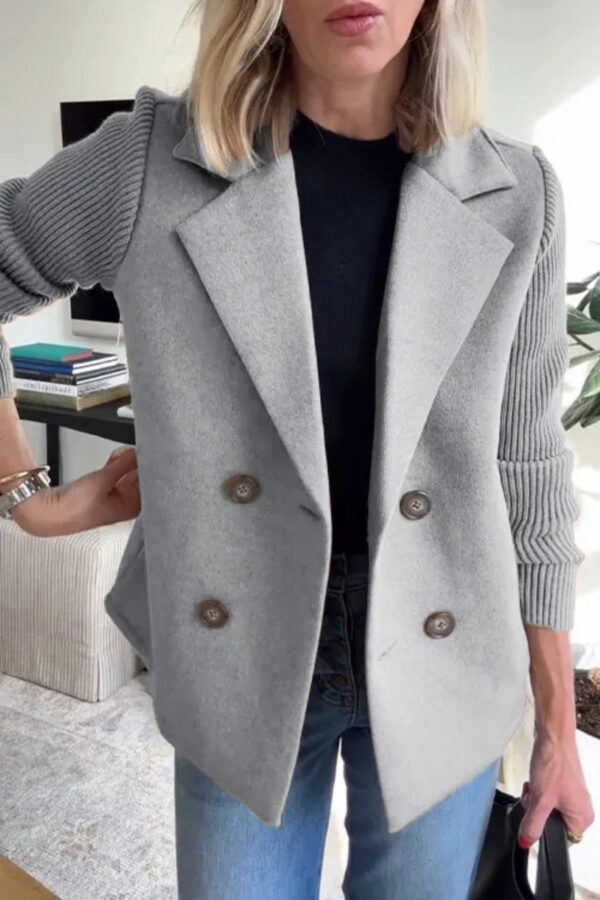 Women's Suit Collar Casual Top Woolen Coat - Image 6