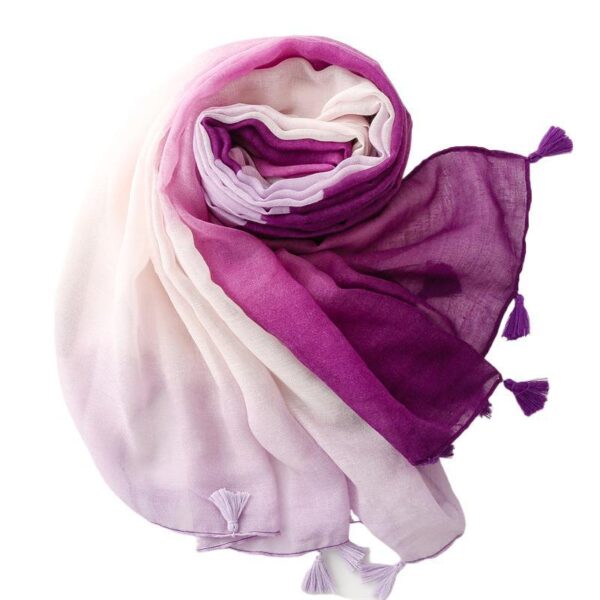 Gradient Scarf Travel Sun Protection Silk Scarf - Image 5