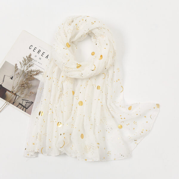 Polyester Starry Sky Bronzing Women's Scarf - Image 3