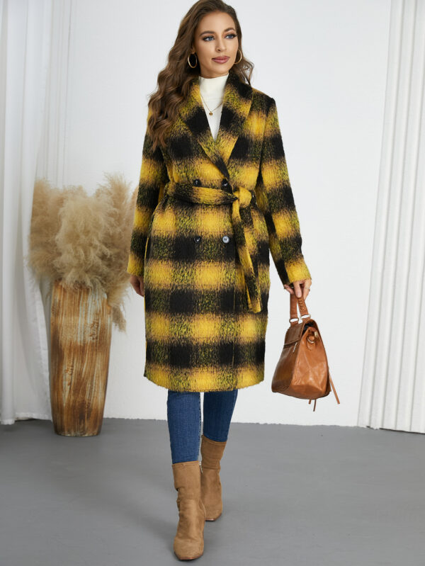 Winter Retro Slim Temperament Double Row Long-cut Coat - Image 2