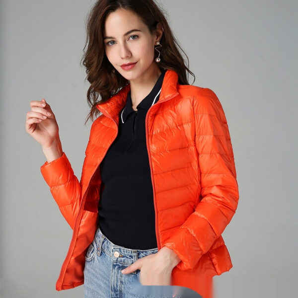 Short Light And Thick Thermal Slim Fit White Fashionable Jacket - Image 10