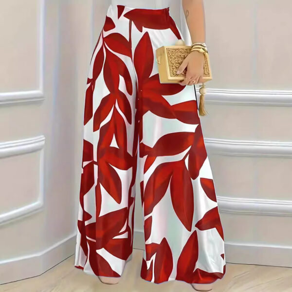 Printed High Waist Fashion Comfortable Wide-leg Pants