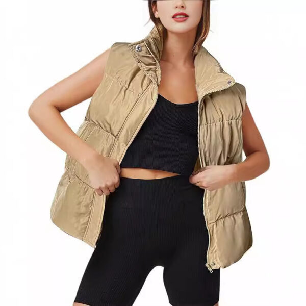 Women's Vest Jacket Sleeveless Thermal Zipper Thickened - Image 7