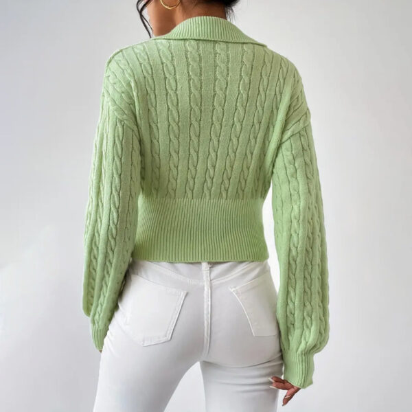 Women's Sweater Fashion Solid Color And V-neck - Image 5