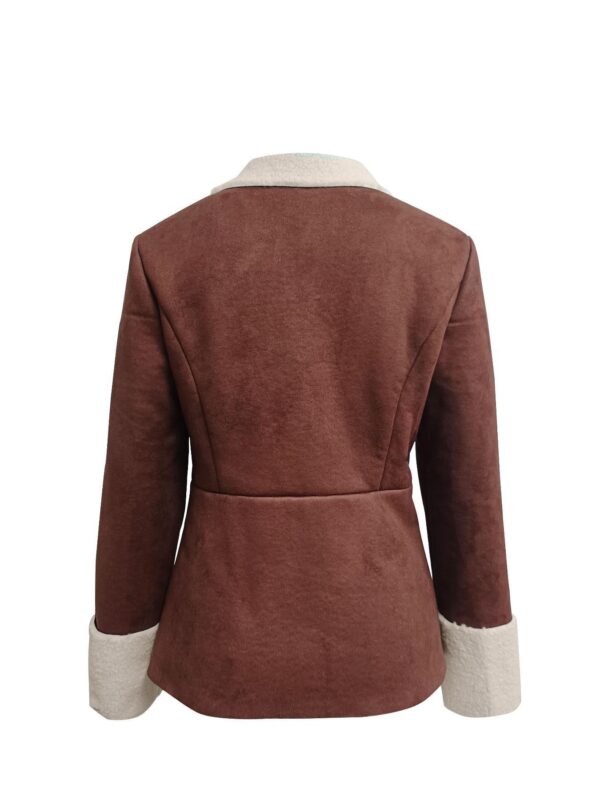 Cold-proof Warm Leather And Velvet Integrated Turn-down Collar Coat - Image 3