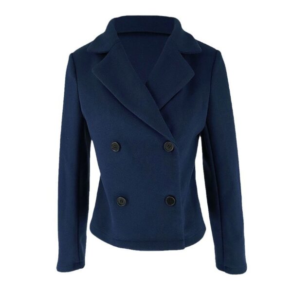 Women's Fashion Tailored Collar Woolen Coat - Image 6