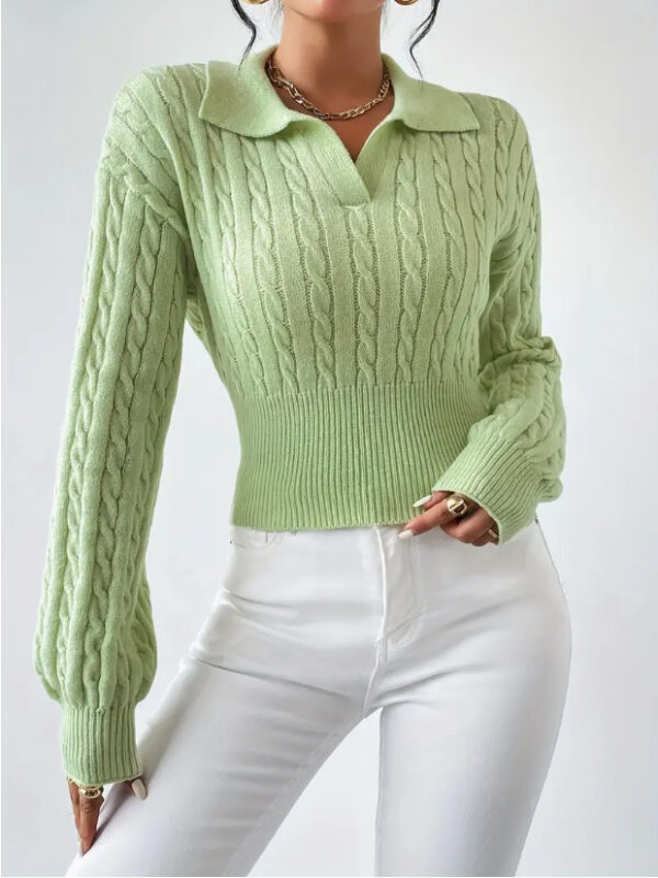 Women's Sweater Fashion Solid Color And V-neck - Image 6