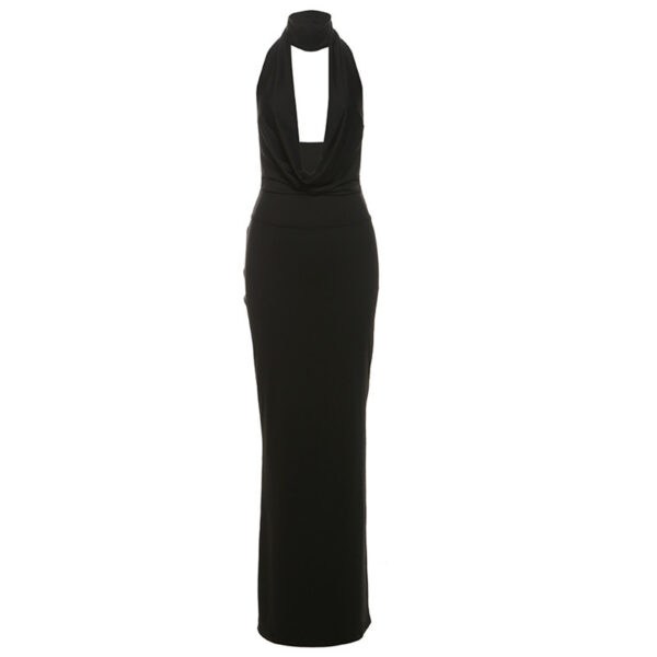 Sexy Halter V-neck Backless Side Split Dress - Image 4